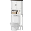 Over The Toilet Storage, Bathroom Cabinet Over Toilet with Open Shelf and Adjustable Bottom Bar, White