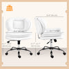 Criss Cross Chair, Swivel Wide Office Chair with Leathaire Upholstery, Tilting, No Arm, White