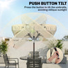 6.5x4ft Rectangle Patio Umbrella Aluminum Tilt Adjustable Garden Parasol Sun Shade Outdoor Canopy Beige