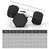 Soozier 100 LBS Hex Dumbbell Set with Rack, Rubber Coated Weights with Non-Slip Handles for Home Gym Strength Training