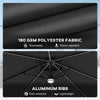 8' Cantilever Patio Umbrella with LED Lights, 360°Rotation, Tilt & Height Adjustment, Crank, Cross Base, Dark Grey