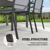 Stackable Patio Chairs Set of 4, Outdoor Dining Chairs with All Weather Breathable Mesh and Armrests, Grey