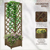Raised Garden Bed Wood Planter with Trellis for Vine Climbing, 16