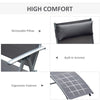 Heavy-duty Adjustable Folding Reclining Chair Outdoor Sun Lounger Patio Chaise Lounge Garden Beach Gravity Lounge with Pillow, 7 Adjustable Backrest Positions, Grey
