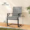 C Spring Motion Patio Chairs Set of 2 with Curved High Backrest, Armrest, All Weather Breathable Fabric, Metal Frame, Mixed Grey