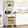 Modern Kitchen Buffet with Hutch Wooden Storage Cupboard with Microwave Counter 2 Cabinet and Drawer for Dining Room Living Room, White
