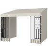 10' x 10' Wall Pergola, Outdoor Gazebo with 2 Curtains and 2 Nettings, UV Resistant, for Patio, Deck