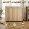 Bamboo Laundry Hamper with Removable Drawstring Bag and Side Storage Pockets, 47 Gal, Natural