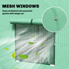 Walk-in Tomato Greenhouse Lean-to Green House with Reinforced PE Cover, Roll-up Door, Mesh Windows, Green