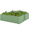 Galvanized Raised Garden Beds, Outdoor Planter Box, Set of 2, for Flowers, Herbs and Vegetables, Light Green
