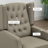 Faux Leather Accent Chair with Thick Padding for Living Room, Bedroom, Home Office