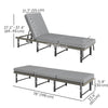 Folding Outdoor Lounge Chair, Wicker Chaise Lounge Tanning Chair with Cushion for Beach, Poolside, Garden, Grey