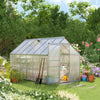 6' x 12' x 6.5' Walk-in Greenhouse, Polycarbonate Greenhouse with Adjustable Roof Vent, Base, Sliding Door