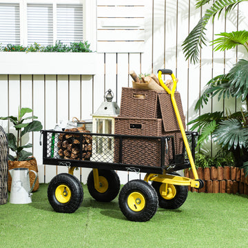 Steel Garden Cart, Utility Wagon with Removable Sides, 10