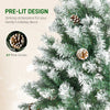 Sapin de Noël artificiel de 6 pi, pré-éclairé avec lumières LED blanc chaud, ouverture automatique - Blanc