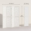 4 Panel Room Divider, 5.6 FT Lightweight Folding Privacy Screen with Geometric Pattern for Living Room, Bedroom, White