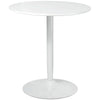 Modern Kitchen Table for 2 people, Round Dining Table with Steel Base for Living Room, Dining Room, White