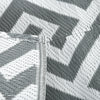 Reversible Outdoor RV Rug, Patio Floor Mat, 5' x 8' Plastic Straw Rug for Backyard, Deck, Beach, Camping, Grey & White