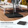 4 Piece Umbrella Base Stand Cantilever Offset Patio Umbrella Weight Plates w/ U Locking, 123 lb Capacity Water or 158 lb Capacity Sand, Black