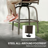 Outdoor Bar Stools Set of 2, Swivel Bar Height Chairs with High Back, Curved Armrests and Steel Frame for Balcony