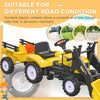 Front Loader Excavator Ride On Toy Pedal Control with 6 Wheels Controllable Bucket for 3 Year Old, Yellow