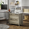 2 Drawer File Cabinet, Lockable Filing Cabinet with Adjustable Hanging Bar for Letter, A4 Size, Weathered Grey Oak