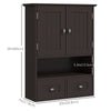 Medicine Cabinet, Bathroom Wall Cabinet with Shelf and Drawers for Hallway, Living Room, Brown