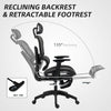 Mesh Office Chair with 3D Armrest, High Back Desk Chair with Lumbar Support, 135° Reclining, Adjustable Headrest, Black