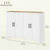 Modern Sideboard Buffet Cabinet, Modern Kitchen Storage Cabinet with 4 Doors Adjustable Shelves, for Dining Room, White