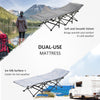 Folding Camping Cot with Mat & Pillow, Double Layer Oxford Heavy Duty Sleeping Cot with Carry Bag Light Grey