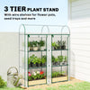 3 Tier Mini Greenhouse, Portable Greenhouse with 2 Roll-up Doors, 56.3
