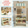 Qaba Wooden Dishwasher Playset, Play Sink Toys with Faucet, Turning Knobs and Accessories, Gift for Boys Girls Toddlers
