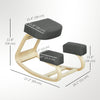 Ergonomic Kneeling Chair, Wood Kneel Stool with Thick Pads, Desk Knee Chair, Improve Posture, Dark Grey