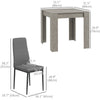 Dining Table Set for 2, Square Kitchen Table and Chairs, Dining Room Table and PU Leather Upholstered Chairs, Grey