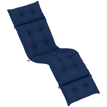 Patio Lounge Chair Cushion, Tufted Thick Outdoor Chaise Lounge Cushion with Ties, 74.8