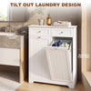 Laundry Cabinet with 2 Removable Laundry Bags, Tilt-Out Laundry Hamper with 2 Drawers, White