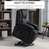 Lift Chair for Seniors, PU Leather Upholstered Electric Recliner Chair with Remote, Side Pockets, Quick Assembly, Black