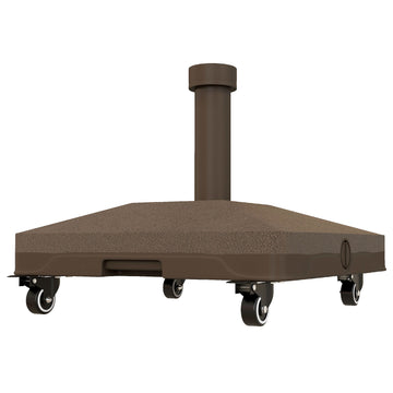 Square Parasol Base, Portable Umbrella Stand with Wheels, Water or Sand Filled, for Φ0.75