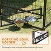 4.6' x 4.6' x 5' Outdoor Dog Kennel with Canopy, Rotating Bowls