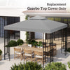 9.8' x 9.8' Square 2-Tier Gazebo Canopy Replacement Top Cover Outdoor Garden Sun Shade, Light Grey