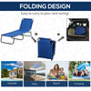 Outdoor Lounge Chair, Adjustable Folding Chaise Lounge,  Tanning Chair with Sun Shade for Beach, Camping, Hiking, Backyard, Blue