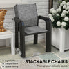 Stackable Patio Chairs Set of 4, Outdoor Dining Chairs with 20