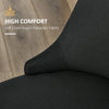 Modern Dining Chair Set of 2, Fabric Upholstered Side Chairs for Kitchen Living Room with Metal Legs, Black