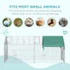 Pet Playpen with Roof, Metal Guinea Pig Cage, Rabbit Pen, Chicken Coop Run, Catio Cat Enclosure with Cover, Doors, Indoor Outdoor for Small Animals, 87