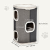 4-Story Cat House for Indoor, Cat Condo with Sisal Scratching Surface, Removable Cushion, 16