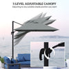 8 FT Aluminium Cantilever Patio Umbrella with 360° Rotation, Cross Base, Crank and Tilt for Garden, Patio, Dark Grey