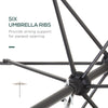6.6FT Patio Umbrella, Outdoor Parasol with 6 Solid Ribs, Cream White