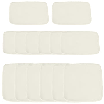 Outdoor 14pc Patio Rattan Sofa Set Cushion Polyester Cover Replacement Set - No Cushion Included, Cream White