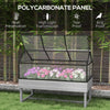 Wood Elevated Planter Box with Cold Frame Greenhouse, Raised Garden Bed for Vegetables, Flowers, Herbs, Distressed Grey