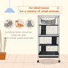 Steel Small Animal Cage for Guinea Pig, Ferret, Chinchilla, Kitten and Rabbit, Light Grey